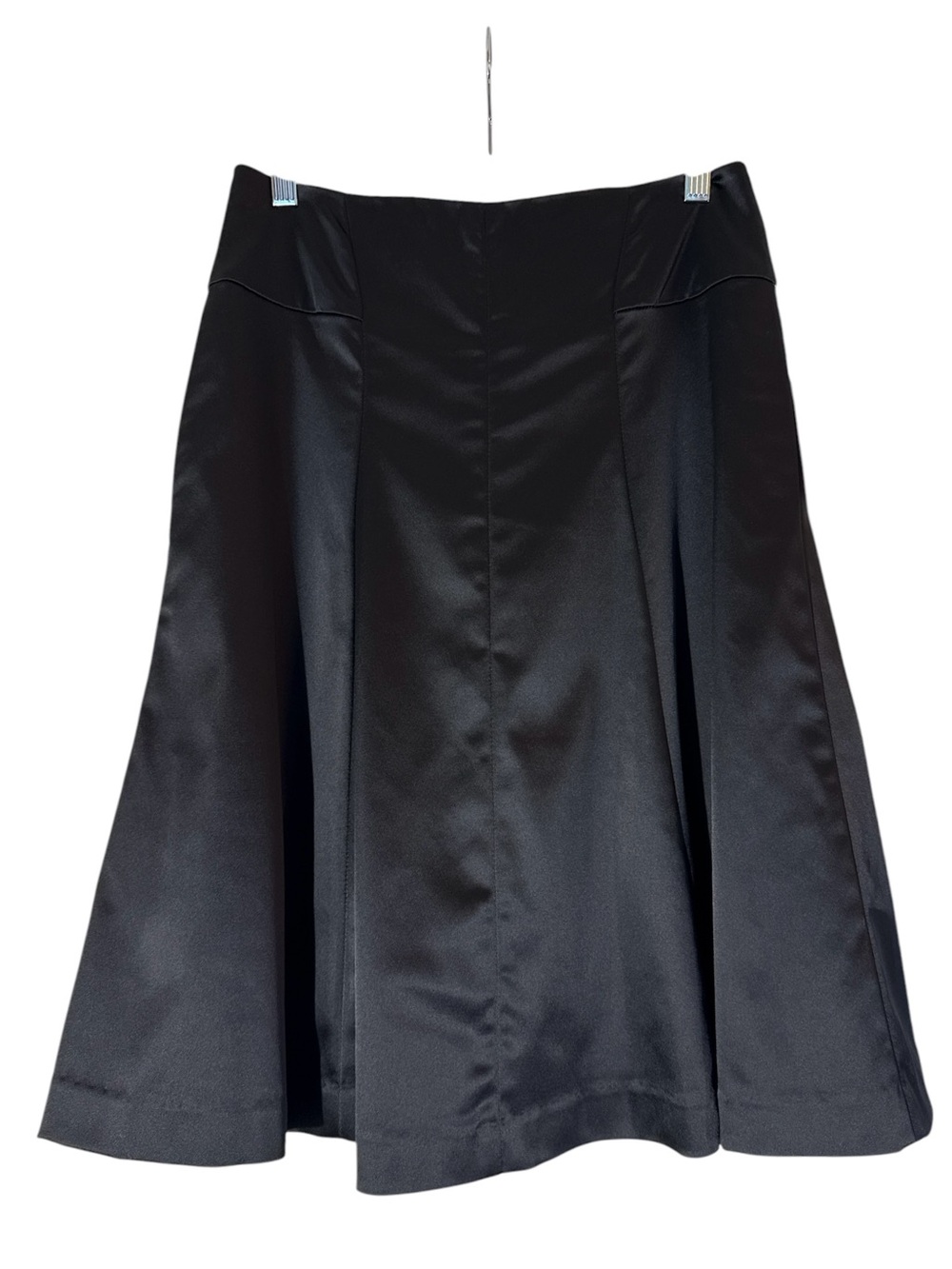 Theory Black A-Line Midi Skirt